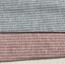 Load image into Gallery viewer, 56" Linen & Cotton Blue Red Striped 5 OZ Woven Fabric By the Yard