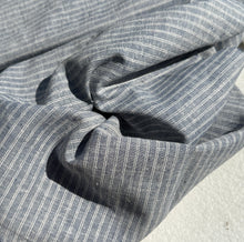 Load image into Gallery viewer, 56" Linen & Cotton Blue Red Striped 5 OZ Woven Fabric By the Yard