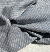 Load image into Gallery viewer, 56" Linen & Cotton Blue Red Striped 5 OZ Woven Fabric By the Yard