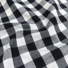 Load image into Gallery viewer, 46" Black White & Gray 100% Cotton Checkered Woven Fabric By the Yard - APC Fabrics