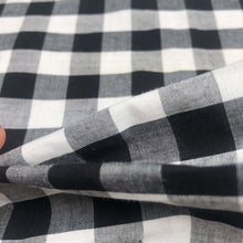 Load image into Gallery viewer, 46" Black White & Gray 100% Cotton Checkered Woven Fabric By the Yard - APC Fabrics