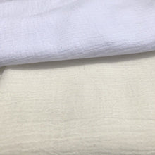 Load image into Gallery viewer, 56&quot; Off White Ivory &amp; White 100% Cotton Gauze Wrinkly Woven Fabric By the Yard - APC Fabrics