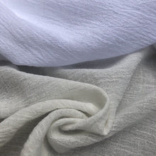 Load image into Gallery viewer, 56" Off White Ivory & White 100% Cotton Gauze Wrinkly Woven Fabric By the Yard - APC Fabrics