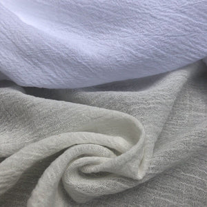 56" Off White Ivory & White 100% Cotton Gauze Wrinkly Woven Fabric By the Yard - APC Fabrics