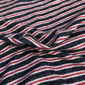 56" Rayon Spandex Stretch Blend Striped Print Hatchi Brushed Knit Fabric By Yard - APC Fabrics