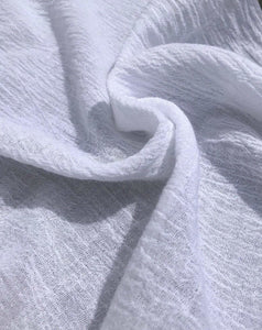 56" White Ivory 100% Cotton Gauze Wrinkly Woven Fabric By the Yard - APC Fabrics