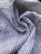 Load image into Gallery viewer, 60" Brown 100% Linen Striped Floral Flower Embroidered Woven Fabric By the Yard - APC Fabrics