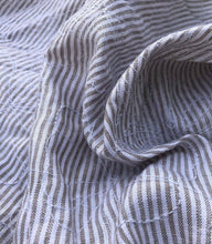 Load image into Gallery viewer, 60" Brown 100% Linen Striped Floral Flower Embroidered Woven Fabric By the Yard - APC Fabrics