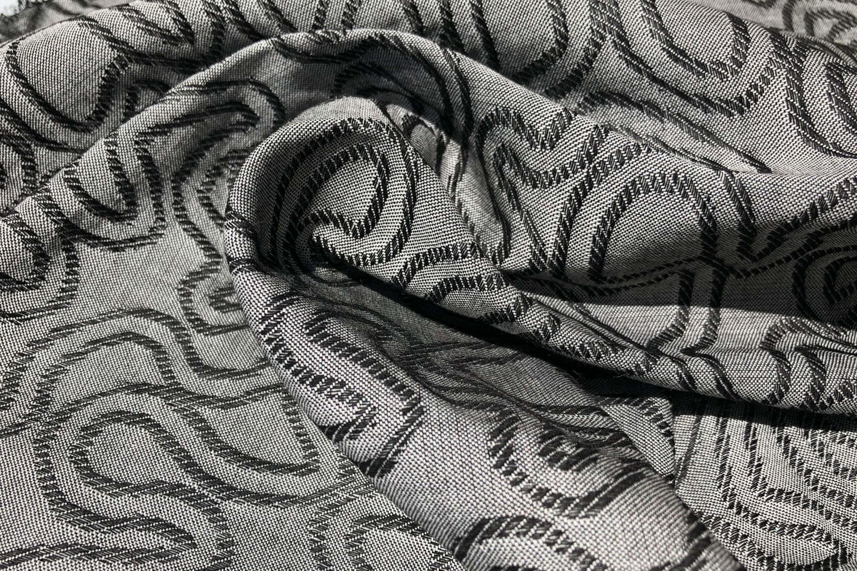 L30 Jacquard Fabric Grey on Charcoal – FabricViva