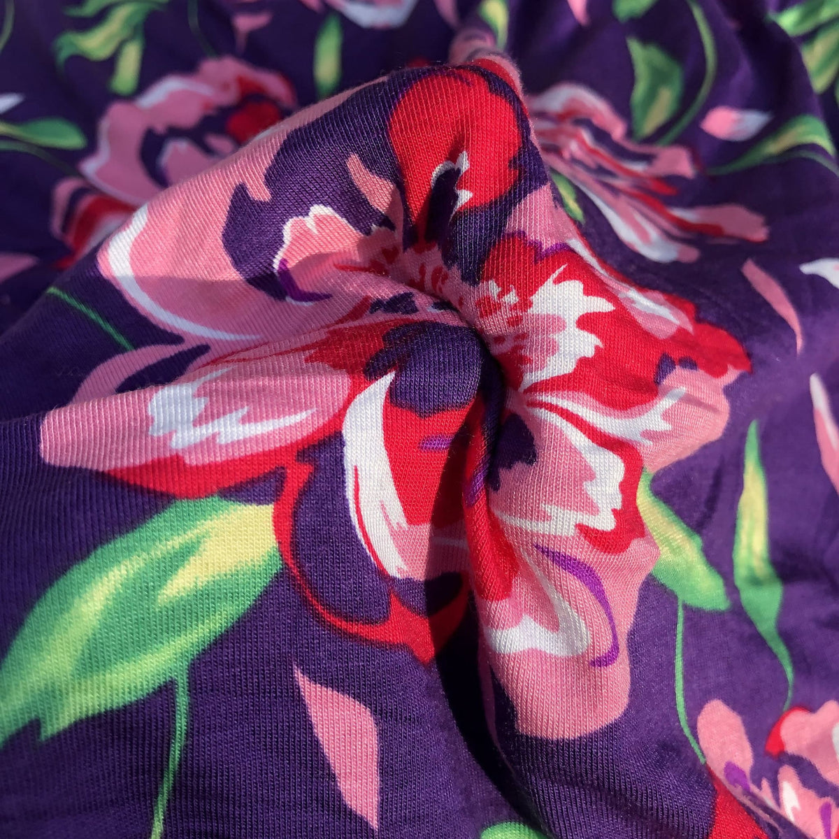 Floral knit fabric by the yard sale