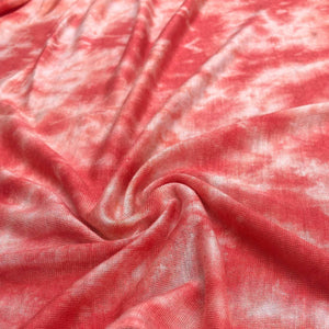 64" Pink & White Modal Spandex Stretch Tie Dyed Jersey Knit Fabric By the Yard - APC Fabrics