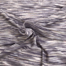 Load image into Gallery viewer, 66" Purple, White, & Gray Space Dyed 100% Bamboo Knit Fabric By the Yard - APC Fabrics