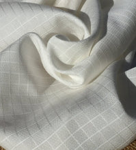 Load image into Gallery viewer, 58" PFD 100% Lyocell Tencel Jacquard Square Checkered Medium Weight Off-White Woven Fabric By the Yard | APC Fabrics