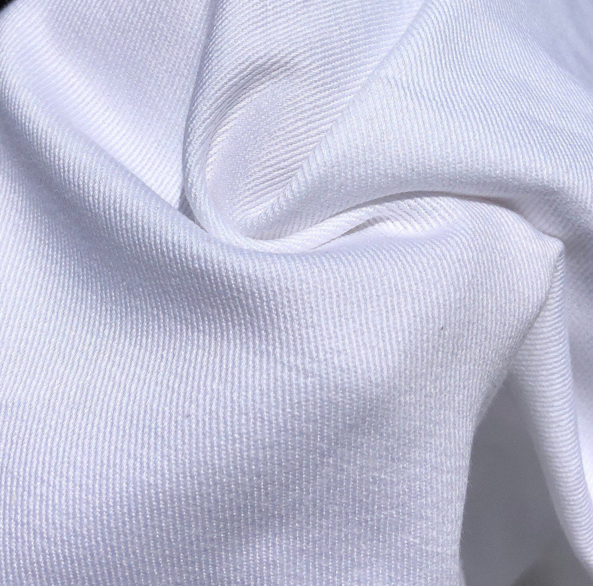 60 100% Organic Cotton Twill 7 OZ White Apparel & Face Mask Woven Fabric  By the Yard