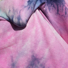 Load image into Gallery viewer, 60” Bamboo Spandex  Stretch Tie Dyed Cotton Candy Blue & Pink Apparel Knit Fabric By the Yard | APC Fabrics
