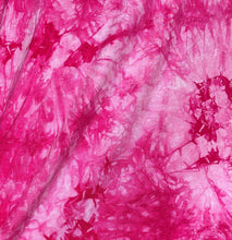 Load image into Gallery viewer, 60” Bamboo & Spandex Stretch Tie Dyed Tie Dye Bright Pink White Cloud Apparel and Face Mask Jersey Knit Fabric By the Yard | APC Fabrics