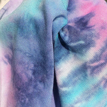Load image into Gallery viewer, 60” Bamboo Spandex  Stretch Tie Dyed Cotton Candy Blue & Pink Apparel Knit Fabric By the Yard | APC Fabrics