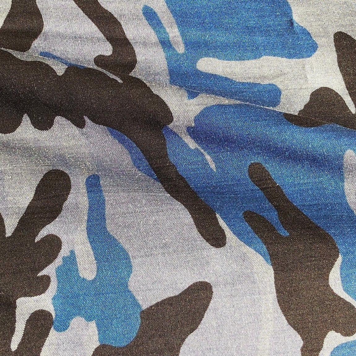 Blue Camouflage 100% Cotton Material