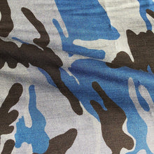 Load image into Gallery viewer, 60&quot; 100% Lyocell Tencel Camouflage 6 OZ Chambray Blue Camo Print Apparel and Face Mask Woven Fabric By the Yard | APC Fabrics
