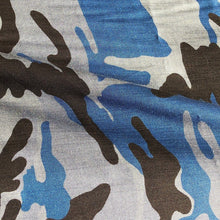Load image into Gallery viewer, 60" 100% Lyocell Tencel Camouflage 6 OZ Chambray Blue Camo Print Apparel and Face Mask Woven Fabric By the Yard | APC Fabrics