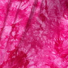 Load image into Gallery viewer, 60” Bamboo & Spandex Stretch Tie Dyed Tie Dye Bright Pink White Cloud Apparel and Face Mask Jersey Knit Fabric By the Yard | APC Fabrics