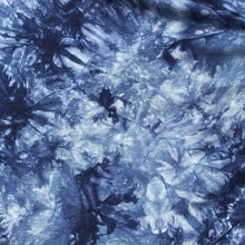 Load image into Gallery viewer, 60” Bamboo & Spandex Stretch Tie Dyed Tie Dye Dark Navy Blue Apparel and Face Mask Jersey Knit Fabric By the Yard | APC Fabrics