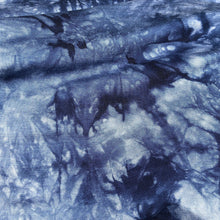 Load image into Gallery viewer, 60” Bamboo & Spandex Stretch Tie Dyed Tie Dye Dark Navy Blue Apparel and Face Mask Jersey Knit Fabric By the Yard | APC Fabrics