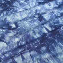Load image into Gallery viewer, 60” Bamboo & Spandex Stretch Tie Dyed Tie Dye Dark Navy Blue Apparel and Face Mask Jersey Knit Fabric By the Yard | APC Fabrics