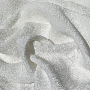 58" 100% Rayon Floral Jacquard PFD White Woven Fabric By the Yard | APC Fabrics