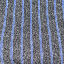 Load image into Gallery viewer, 100% Cotton Loop French Terry Heather Blue Striped Print 10 Oz Knit Fabric By the Yard | APC Fabrics