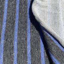 Load image into Gallery viewer, 100% Cotton Loop French Terry Heather Blue Striped Print 10 Oz Knit Fabric By the Yard | APC Fabrics