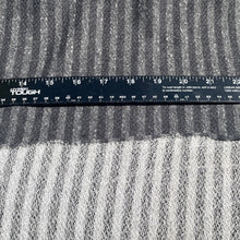 Load image into Gallery viewer, 100% Cotton Loop French Terry Black Gray Striped Print 10 Oz Knit Fabric By the Yard | APC Fabrics