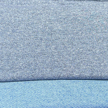 Load image into Gallery viewer, 58" Loop Terry Three End Fleece 8 OZ Cotton Baby Blue & Navy Blue Knit Fabric by the Yard | APC Fabrics