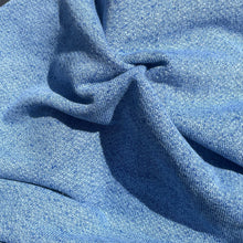 Load image into Gallery viewer, 58" Loop Terry Three End Fleece 8 OZ Cotton Baby Blue & Navy Blue Knit Fabric by the Yard | APC Fabrics