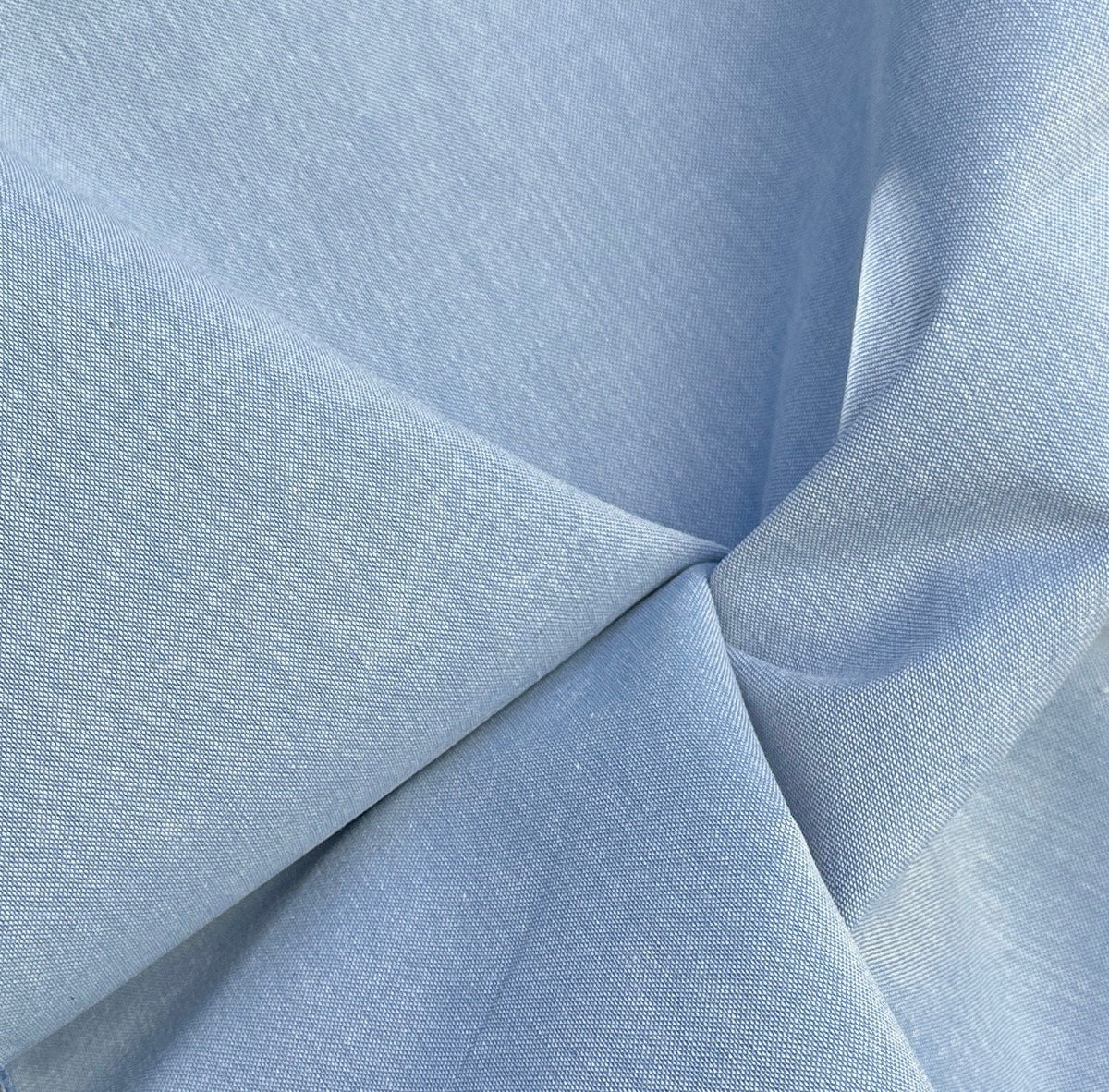 Chambray Cotton Blend Fabric - Light Blue