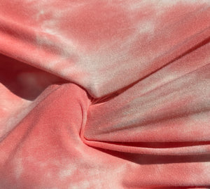 58" Modal Spandex Stretch Pink & White Tie Dye 8 OZ Knit Fabric By the Yard