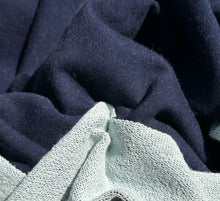 Load image into Gallery viewer, 100% Cotton French Terry Solid Dark Indigo Heavy 12 OZ Terry Knit Fabric By the Yard