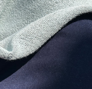 100% Cotton French Terry Solid Dark Indigo Heavy 12 OZ Terry Knit Fabric By the Yard