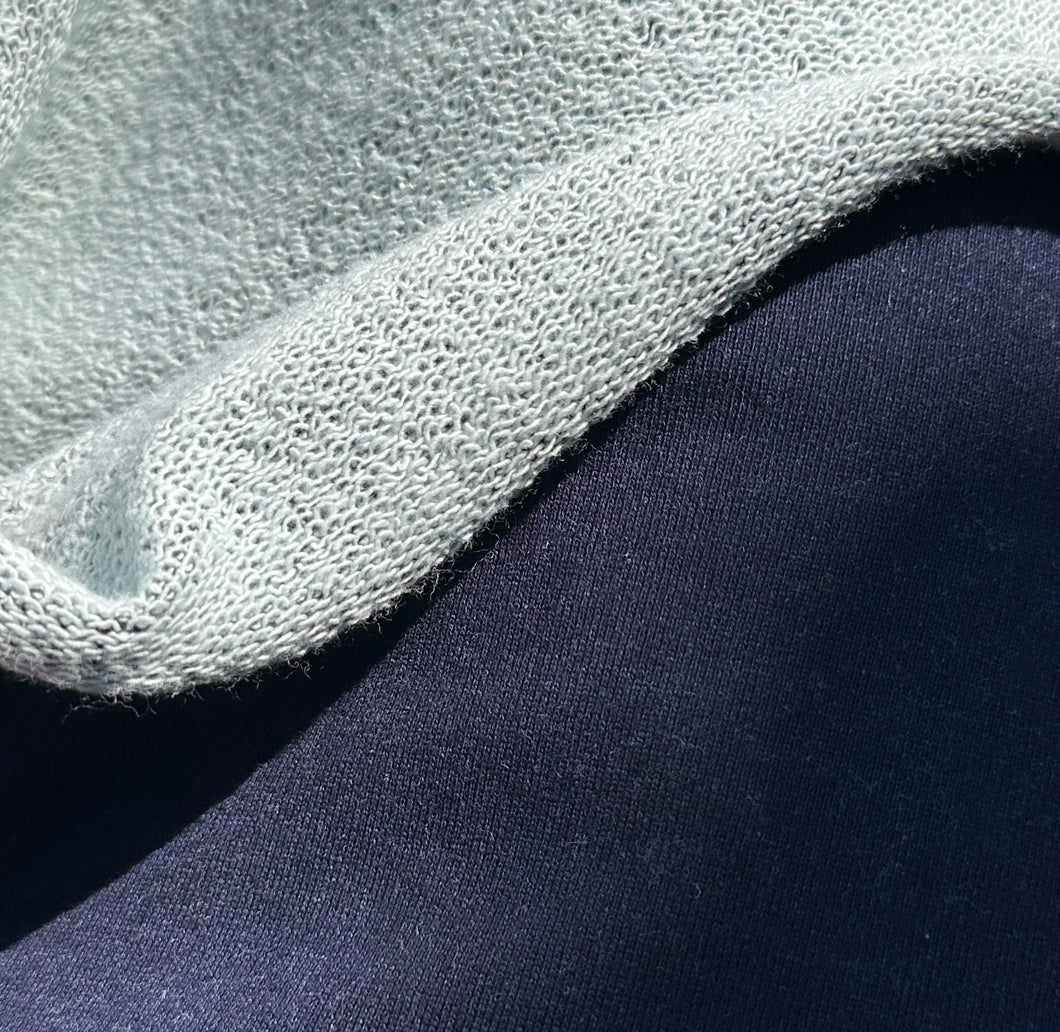 100% Cotton French Terry Solid Dark Indigo Heavy 12 OZ Terry Knit Fabric By the Yard