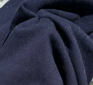 100% Cotton French Terry Solid Dark Indigo Heavy 12 OZ Terry Knit Fabric By the Yard