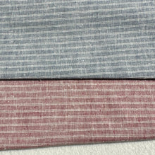 Load image into Gallery viewer, 56&quot; Linen &amp; Cotton Blue Red Striped 5 OZ Woven Fabric By the Yard