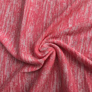 46" Pink & White 100% Acrylic Space Dye Striped Jersey Loose Knit Fabric By Yard - APC Fabrics