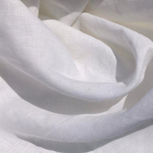 55" Optic White 100% Linen Mercerized Flax Lithuanian Woven Fabric By the Yard - APC Fabrics