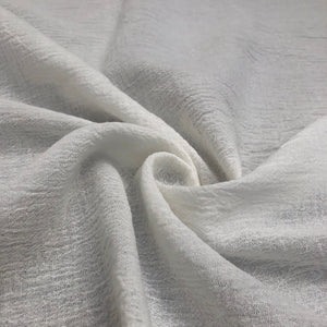 56" Off White Ivory 100% Cotton Gauze Wrinkly Woven Fabric By the Yard - APC Fabrics