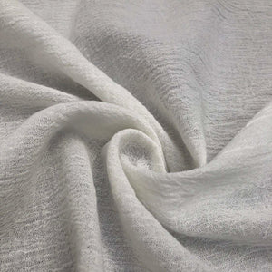 56" Off White Ivory 100% Cotton Gauze Wrinkly Woven Fabric By the Yard - APC Fabrics