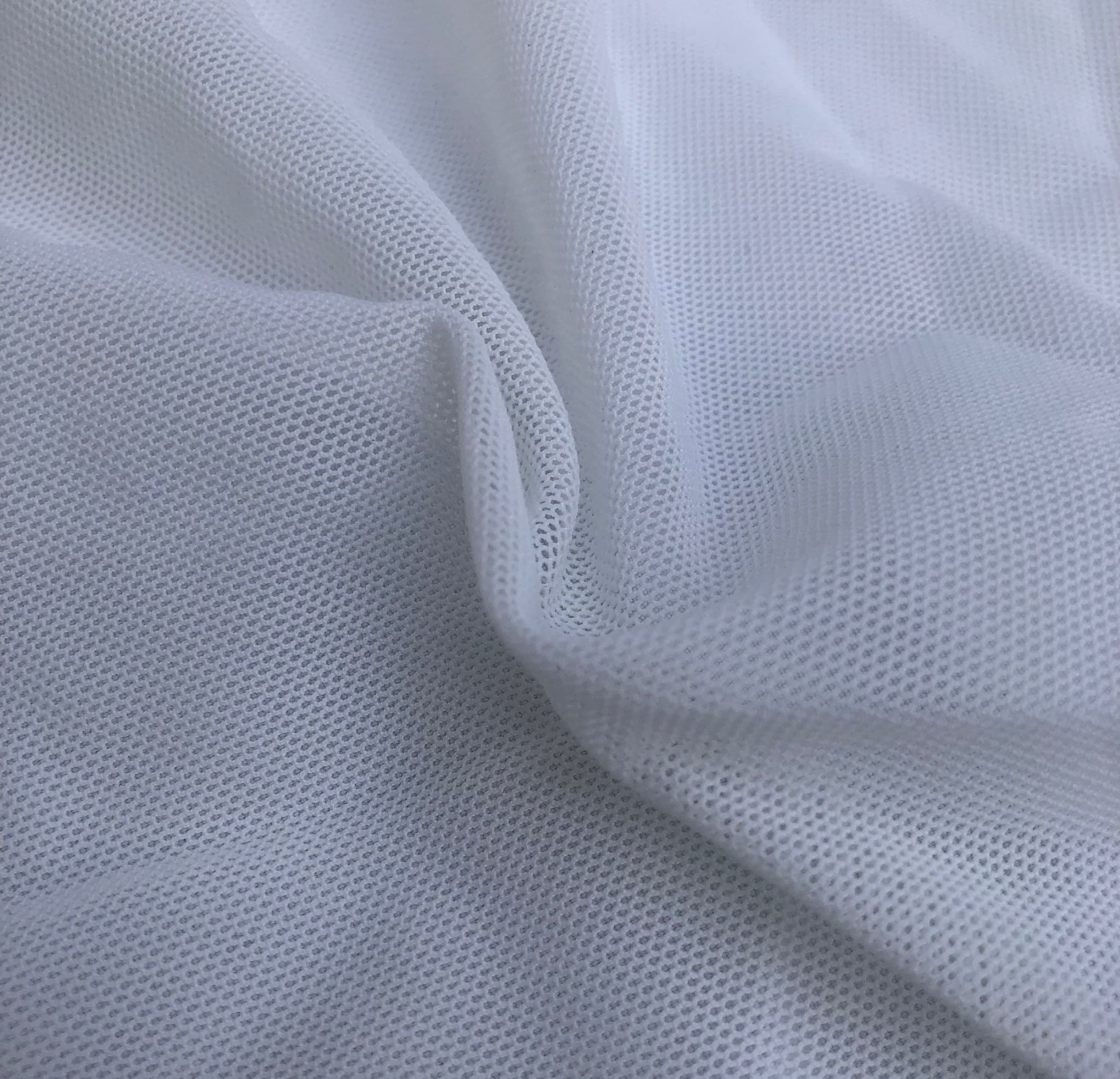 56 Optic White Nylon Spandex Blend Power Mesh Woven Fabric By the Yard