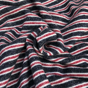 56" Rayon Spandex Stretch Blend Striped Print Hatchi Brushed Knit Fabric By Yard - APC Fabrics