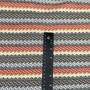 58" 100% Cotton Chevron Zigzag Laundered Multicolor Knit Fabric By the Yard | APC Fabrics