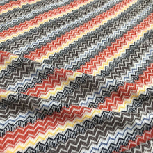 Load image into Gallery viewer, 58&quot; 100% Cotton Chevron Zigzag Laundered Multicolor Knit Fabric By the Yard | APC Fabrics