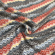 Load image into Gallery viewer, 58&quot; 100% Cotton Chevron Zigzag Laundered Multicolor Knit Fabric By the Yard | APC Fabrics